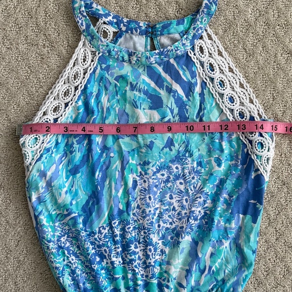 Lilly Pulitzer LaLa Romper Blue Haven Hey Hey Soleil Size XXS Summer Preppy - Picture 14 of 14
